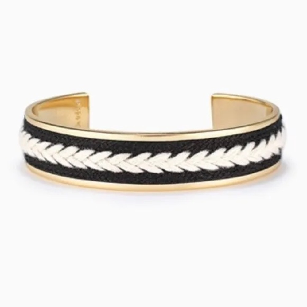 Stella & Dot Illuminate Cuff Gold, Black, White Arrow Pattern